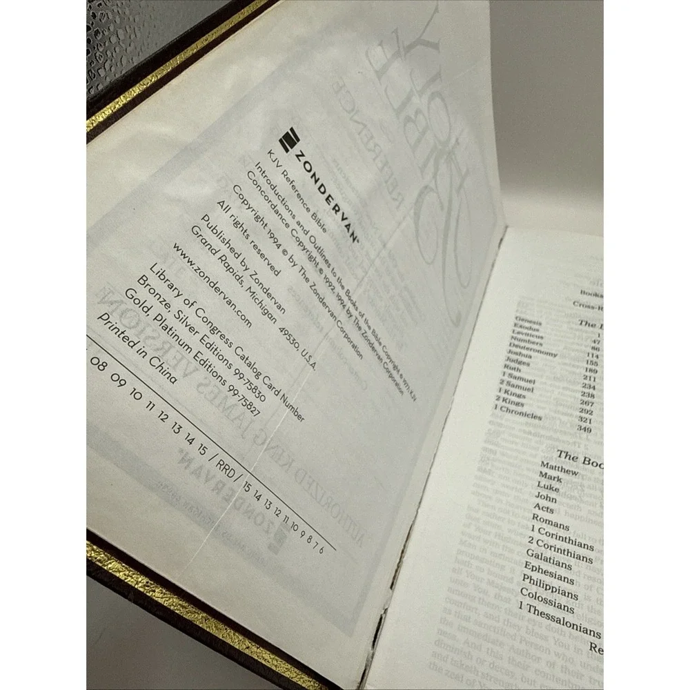 Holy Bible KJV‎ References Red Letter Bonded Leather Concordance Zondervan 1994
